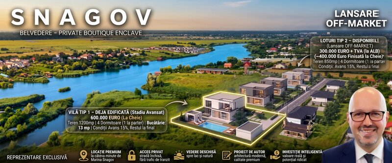 Snagov, Belvedere Boutique, vila Amiral cu teren de 1.200 mp.